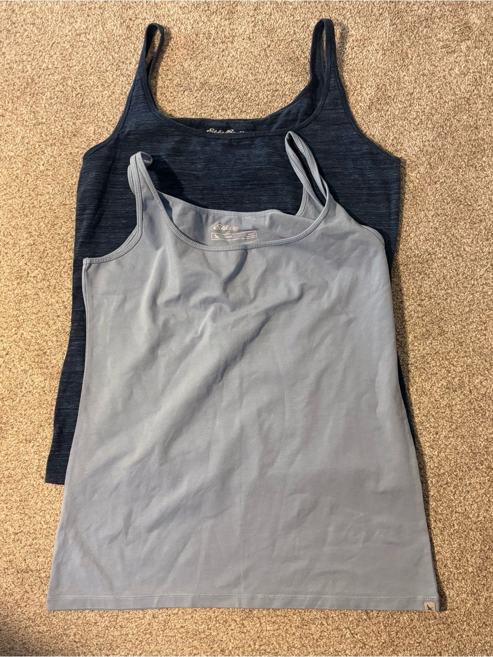 Eddie Bauer Women's Light Blue & Navy Layering Tank Top Set